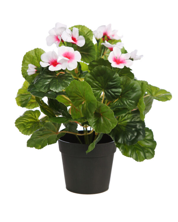 PLANTA GERANIO ARTIFICIAL CON MACETA 36 CM