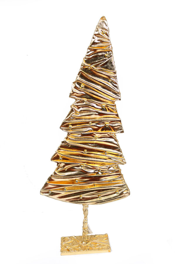 ARBOL NAVIDAD TELA DORADA 90CM